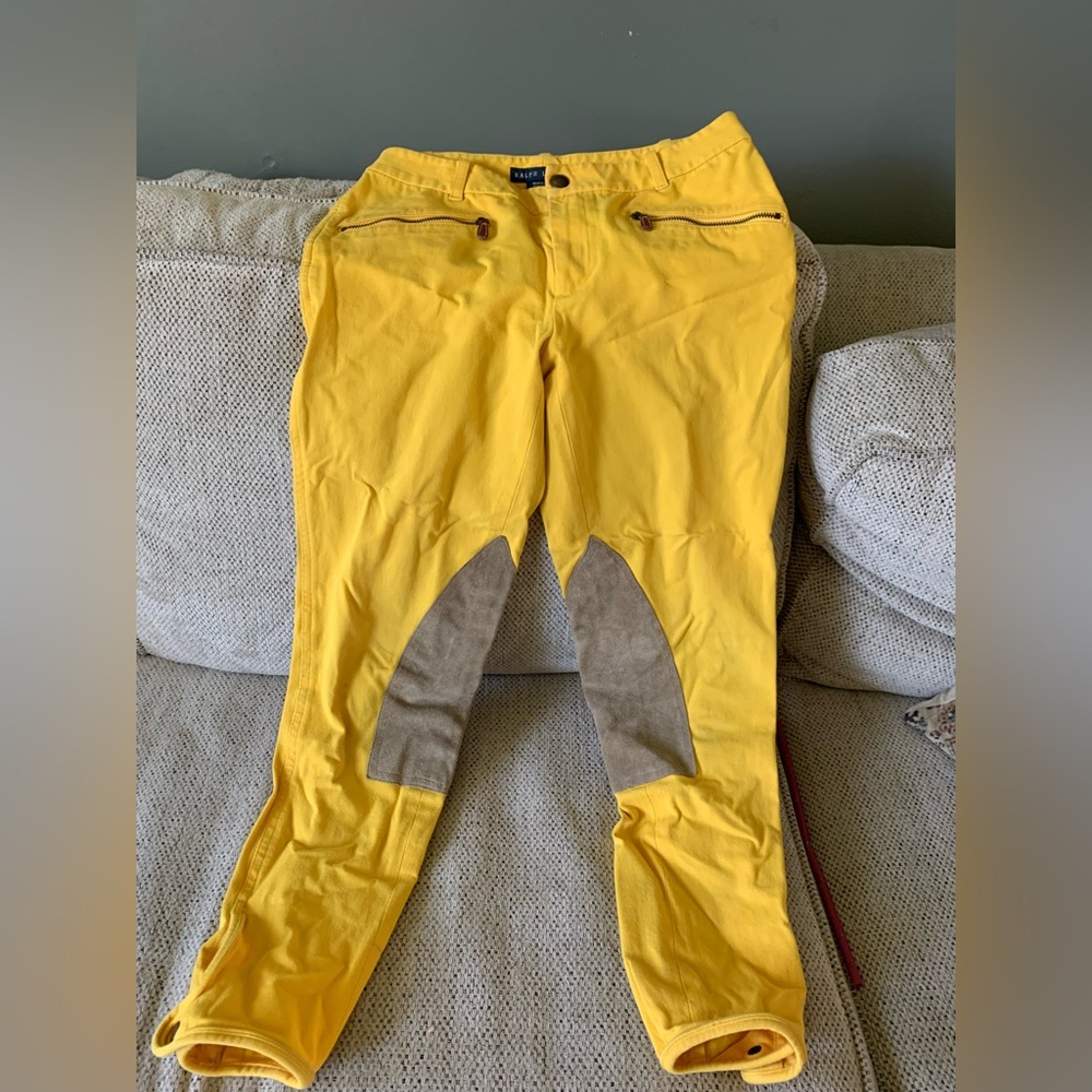 Ralph Lauren yellow Riding Pants with Suede Patch Size 6